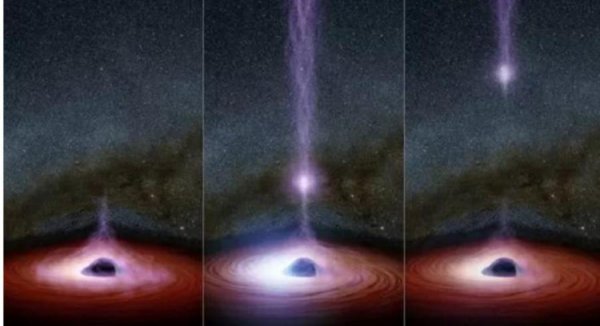 NASA показало зрелищные фото черной дыры в момент колоссального выброса