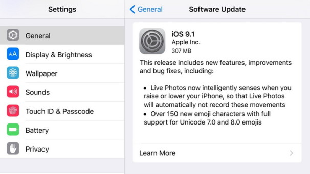 Вышла iOS 9.1
