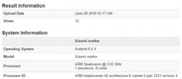 Таинственный смартфон Xiaomi «Markw» замечен в Geekbench