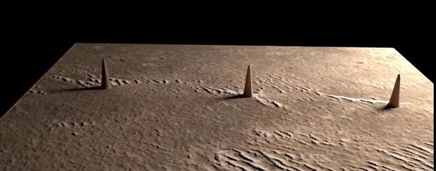 На Марсе найдены башни одинаковых размеров