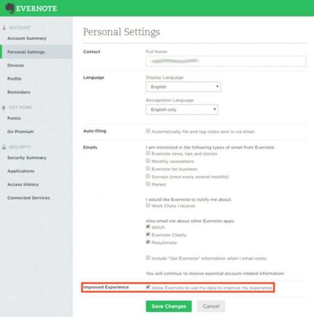 Evernote позволит сотрудникам читать заметки пользователей с целью улучшения технологии машинного обучения