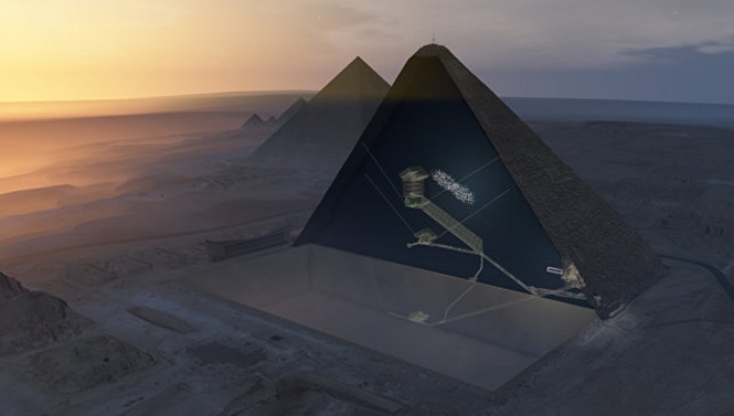 Ученые обнаружили тайную комнату в пирамиде Хеопса