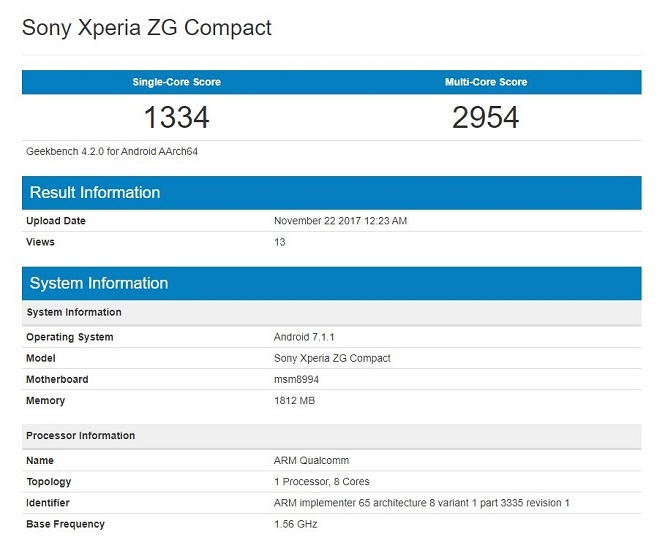 Сони работает над телефоном Xperia ZG Compact