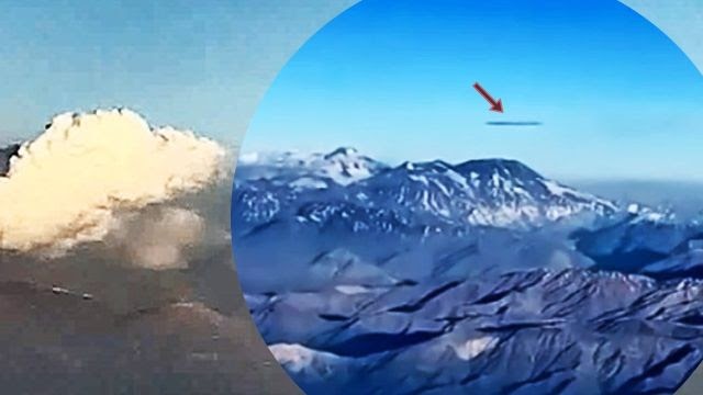 Огромный НЛО в форме сигары, снятый над горным хребтом Анды, Чили