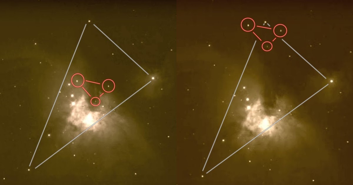 Три огромных НЛО зафиксированы при пересечении туманности Ориона