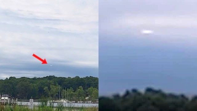 Возможный НЛО, парящий в небе возле озера Мичиган