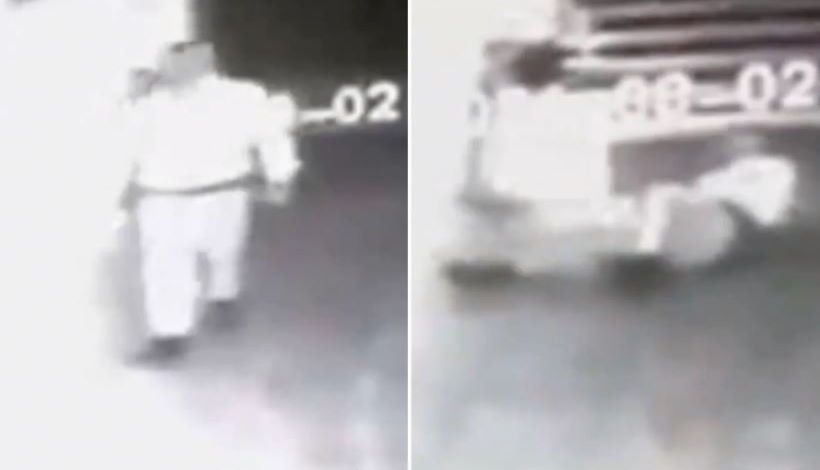 Мэр поделился страшным видео, на котором невидимая сила атакует охранника