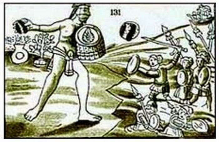 Различные источники напоминают о том, как испанцы сражались с мифическим ацтекским гигантом