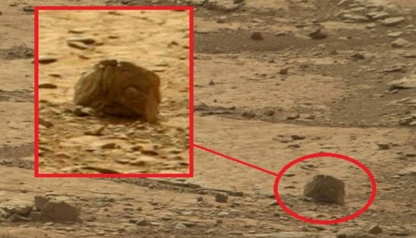 На Марсе найдена странная каменная голова с глазом и зубастым ртом