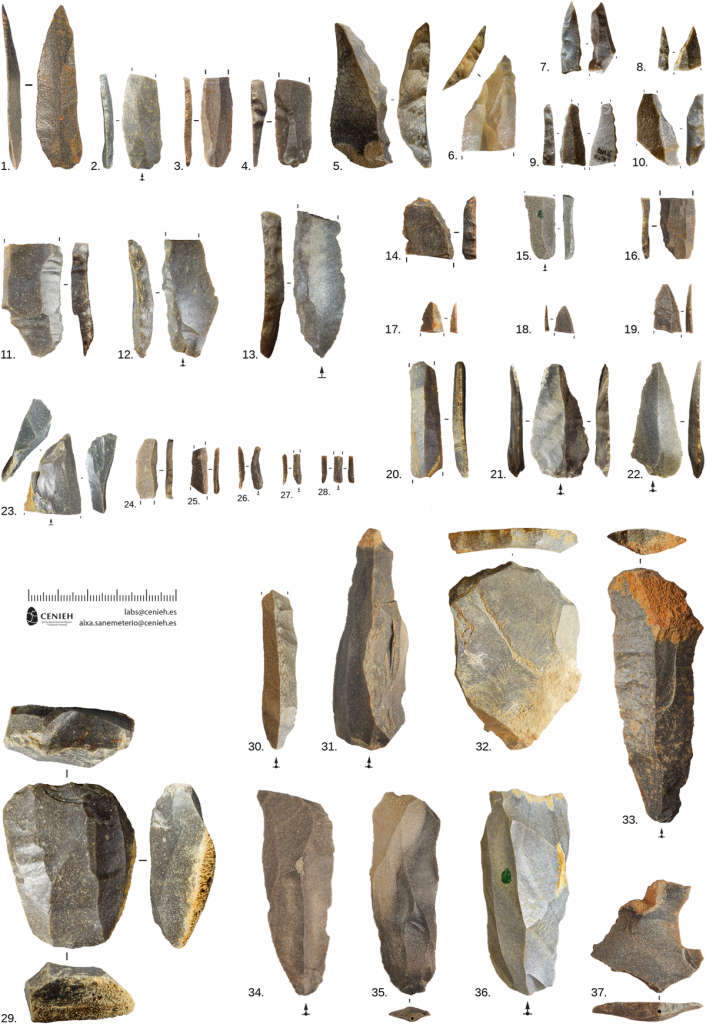 Каменные орудия шательперронской культуры, обнаруженные при раскопках стоянки Аранбалтс-II. Предоставлено: Joseba Rios-Garaizar et al. / PLoS One, 2022 г.