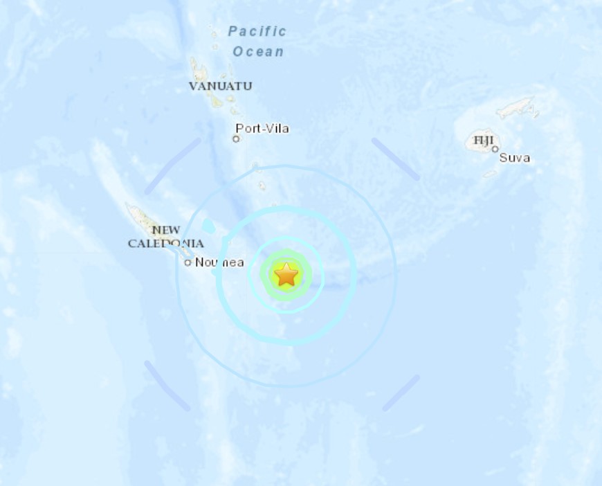 Землетрясение магнитудой 6,9 в Новой Каледонии 31 марта 2022 г.