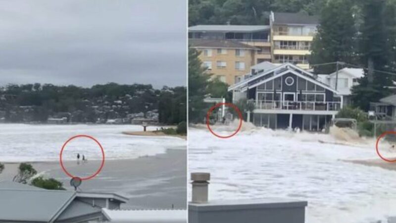 Волны, похожие на цунами, обрушились на пляжные парки вдоль побережья Нового Южного Уэльса, Австралия (видео)
