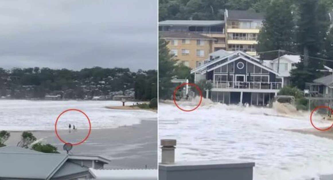 Волны, похожие на цунами, обрушились на пляжные парки вдоль побережья Нового Южного Уэльса, Австралия (видео)