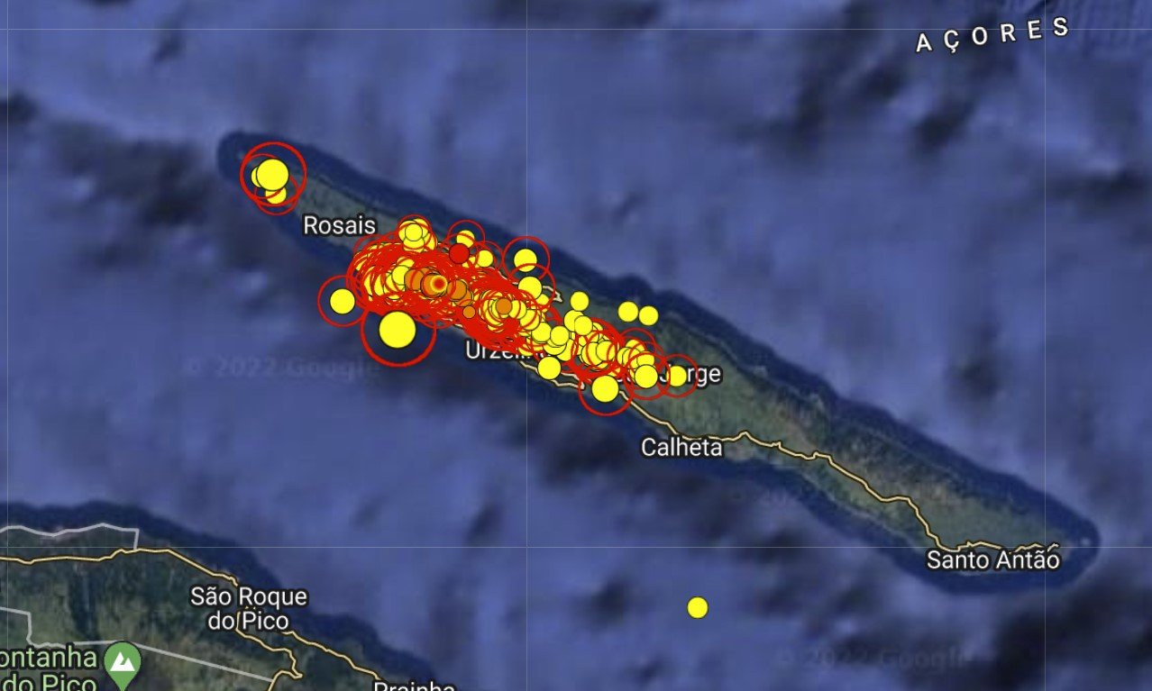 Вулкано-тектонические толчки, зарегистрированные на Сан-Хорхе, Азорские острова – Землетрясения указывают на движение магмы