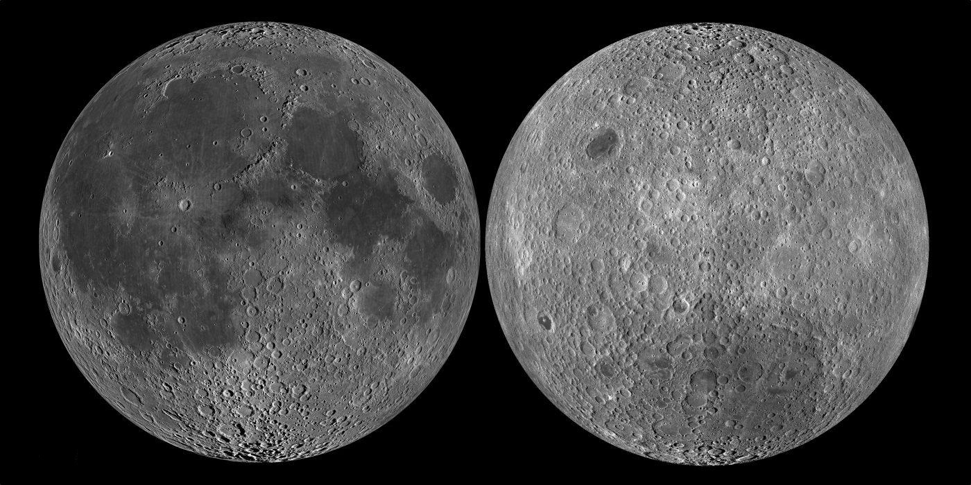 Две совершенно разные стороны Луны. Предоставлено: NASA/JPL-Caltech/LRO.