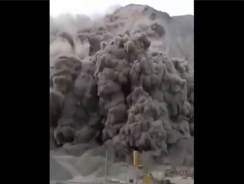 Гигантский оползень в Иране (видео)
