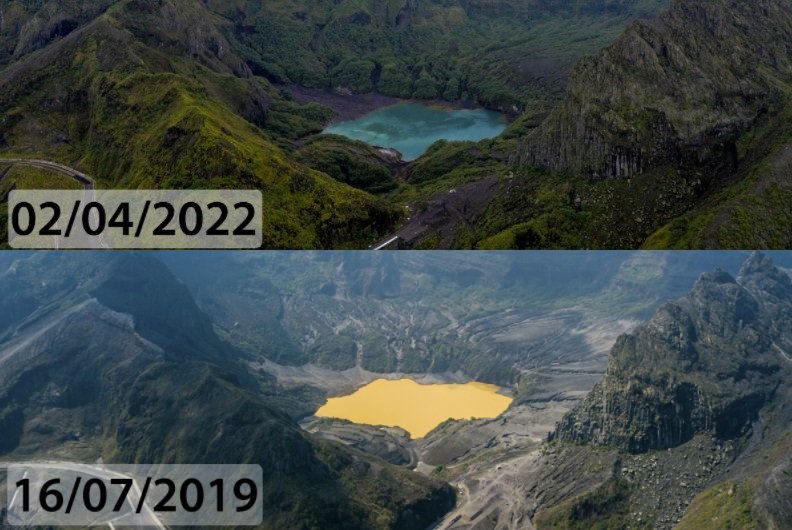Вулканическое озеро Келуд дымит и пузырится, меняет цвет и может выделять токсичные газы (видео и фото)