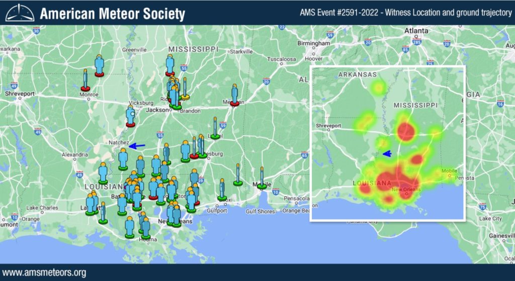 метеорит, обнаруженный после взрыва огненного шара над Миссисипи, Теннесси и Арканзасом 27 апреля 2022 г.