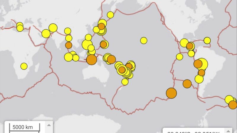 Землетрясение магнитудой 7,2 произошло в Перу, за ним последовало землетрясение магнитудой 6,2 в Тиморе-Лешти, землетрясение магнитудой 6,4 у островов Лоялти и землетрясение магнитудой 6,2 на южной части Восточно-Тихоокеанского возвышения всего за 24 часа.