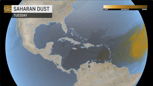 Первая сахарская пыльная буря охватит побережье Мексиканского залива США в эти выходные (21-22 мая 2022 г.)