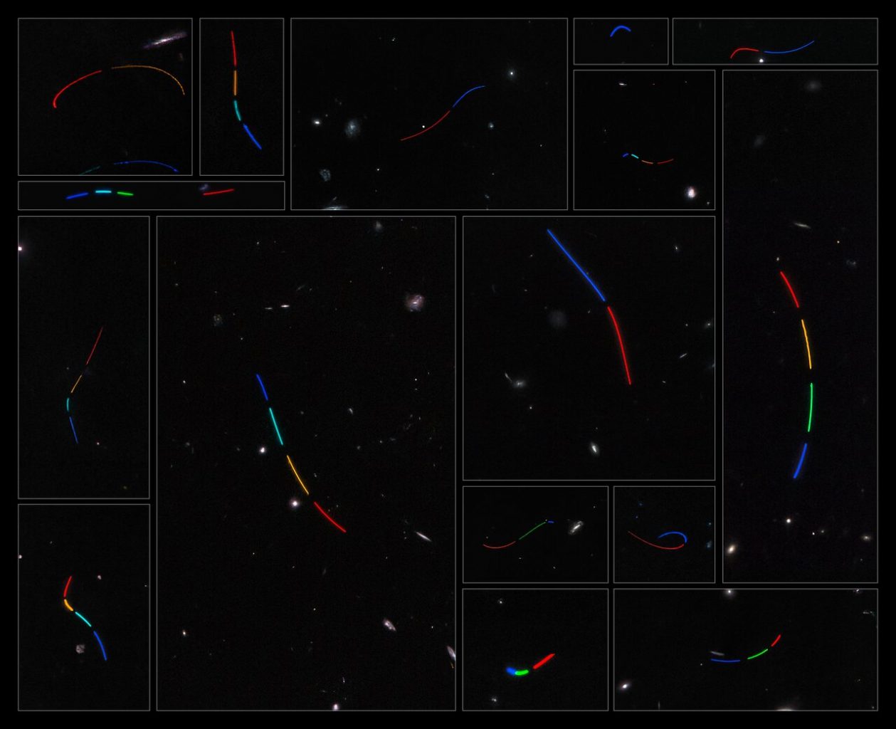 Несколько следов астероидов в архивных данных телескопа Хаббл. Предоставлено: Сандор Крук и др. / Астрономия и астрофизика, 2022 г.