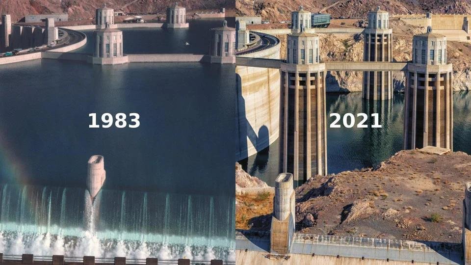 Высыхание озера Мид: драматическое зрелище того, как водный кризис на западе вышел из-под контроля менее чем за 40 лет…
