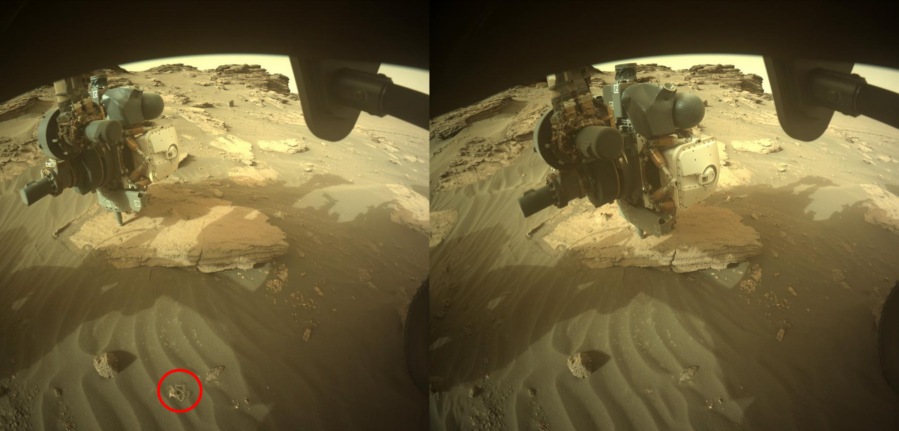 Неуместный объект, сфотографированный Perseverance на Марсе, исчез
