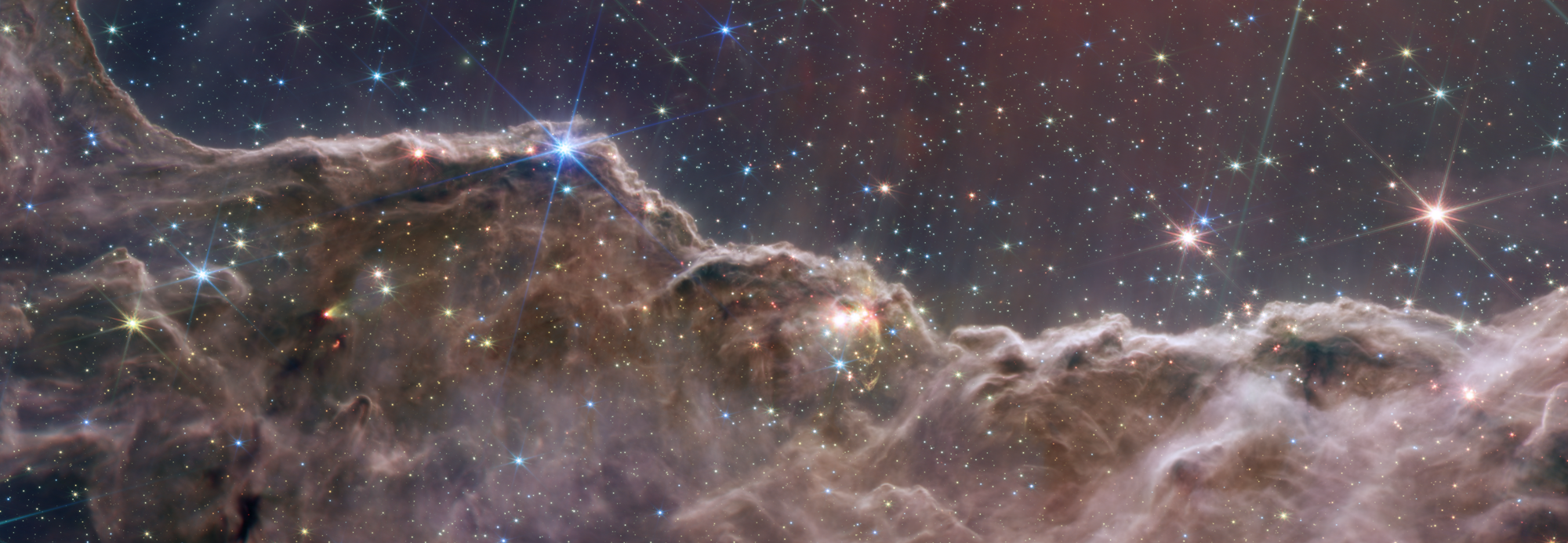 На этом изображении показана область звездообразования в туманности Киля. Изображение предоставлено: НАСА, ЕКА, CSA, STScI.