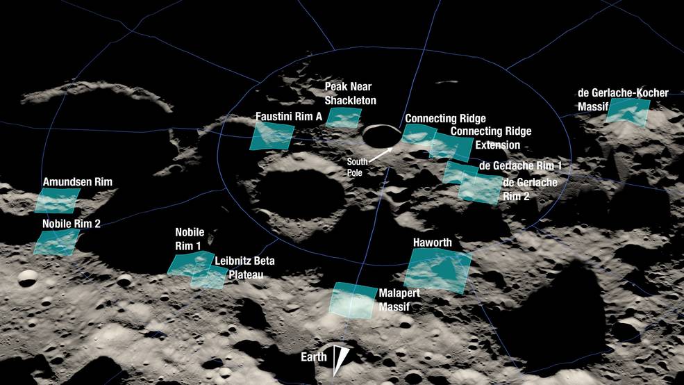 Artemis III высаживает людей на Луну, НАСА определило 13 потенциальных мест