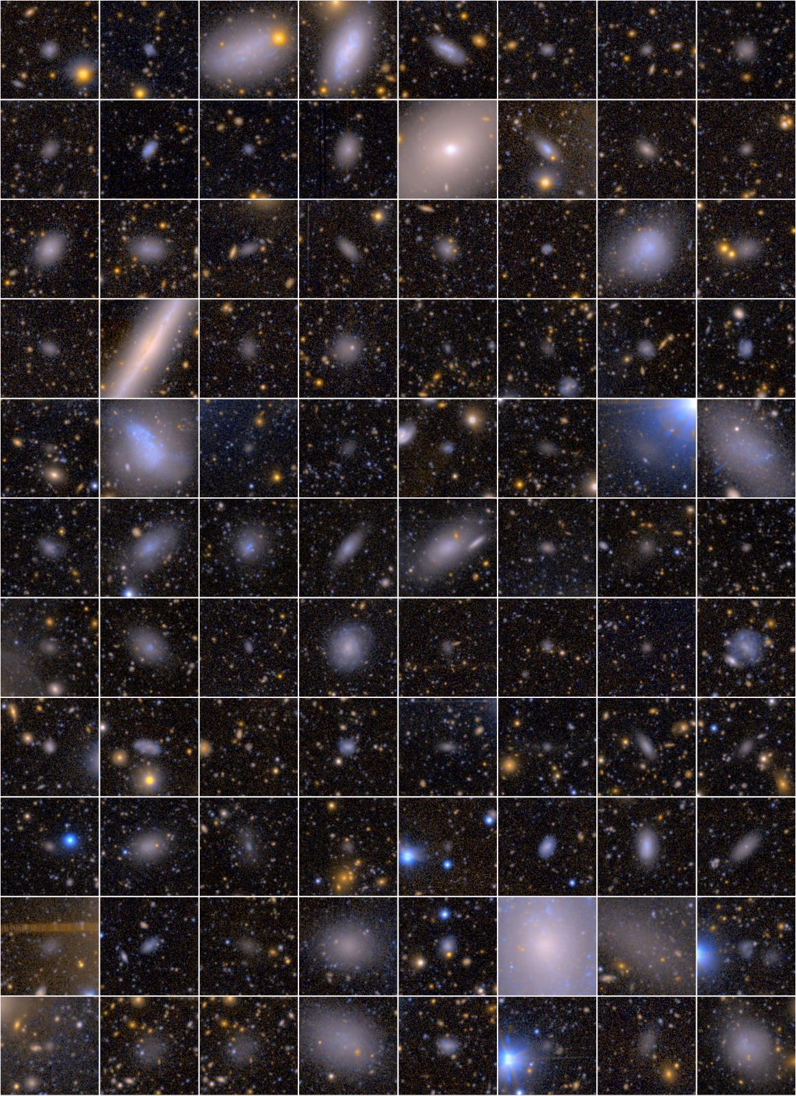 Вид на разные галактики-спутники. Галактики-спутники обычно слабые и протяженные. Кредит изображения: NAOJ.