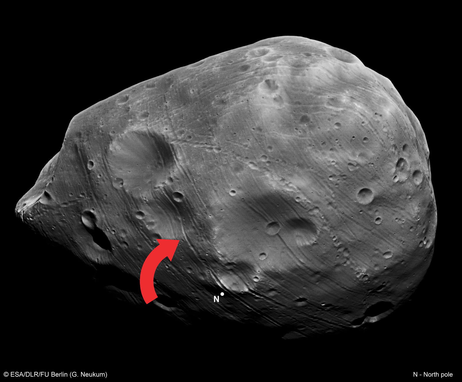 Ученые объясняют загадочные «следы» на Фобосе, спутнике Марса