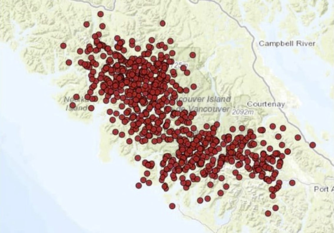 Зона субдукции Каскадия вот-вот взорвется?  Рой сотен небольших землетрясений сотряс остров Ванкувер