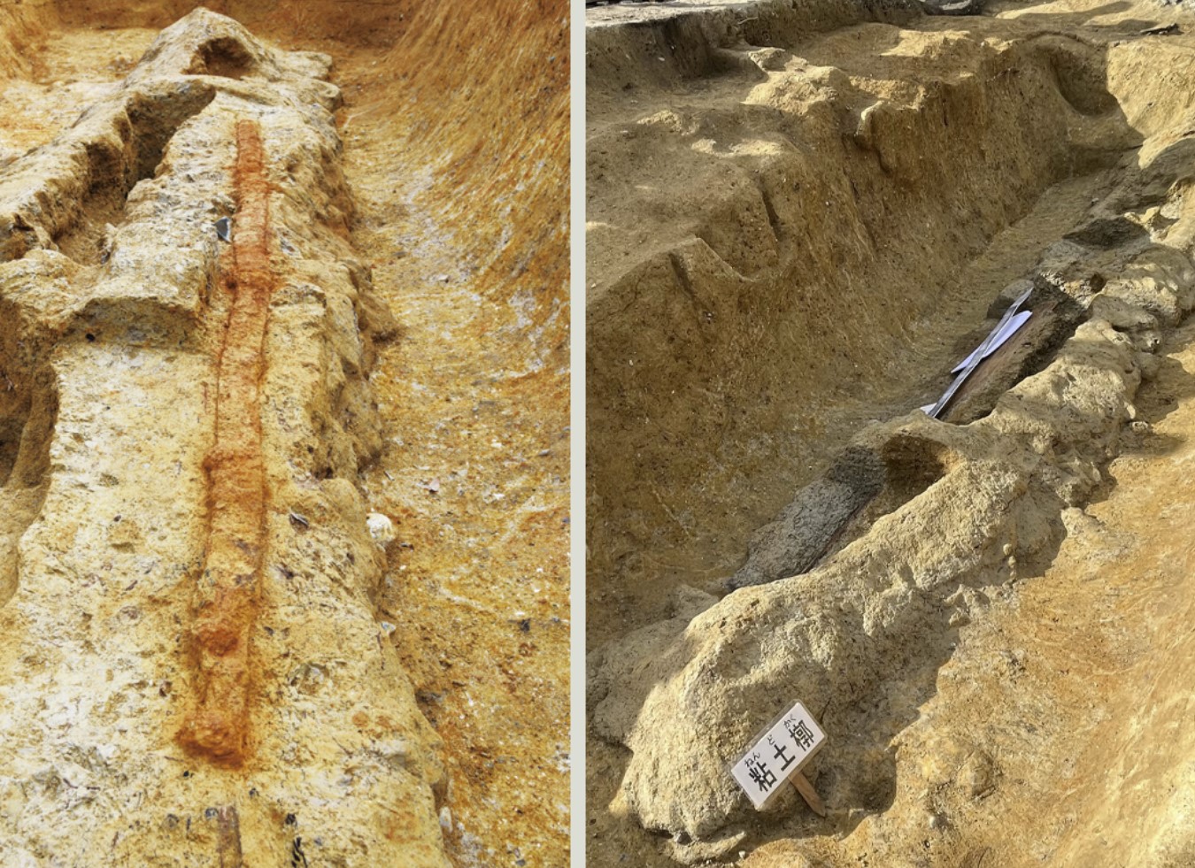 Исследователи в Японии обнаружили гигантский 8-футовый меч дакокен на 16-футовом деревянном гробу