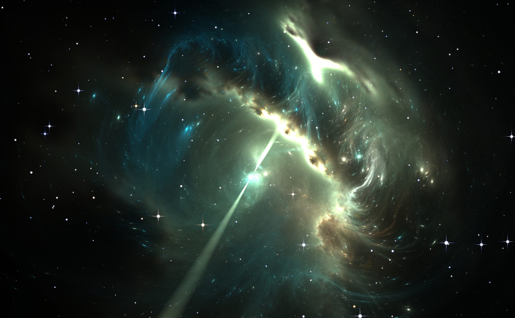 Признаки темного объекта в глубоком космосе, искривляющего облако газа