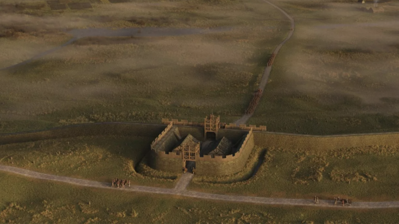 Найден неуловимый римский форт вдоль стены Антонина в Шотландии.