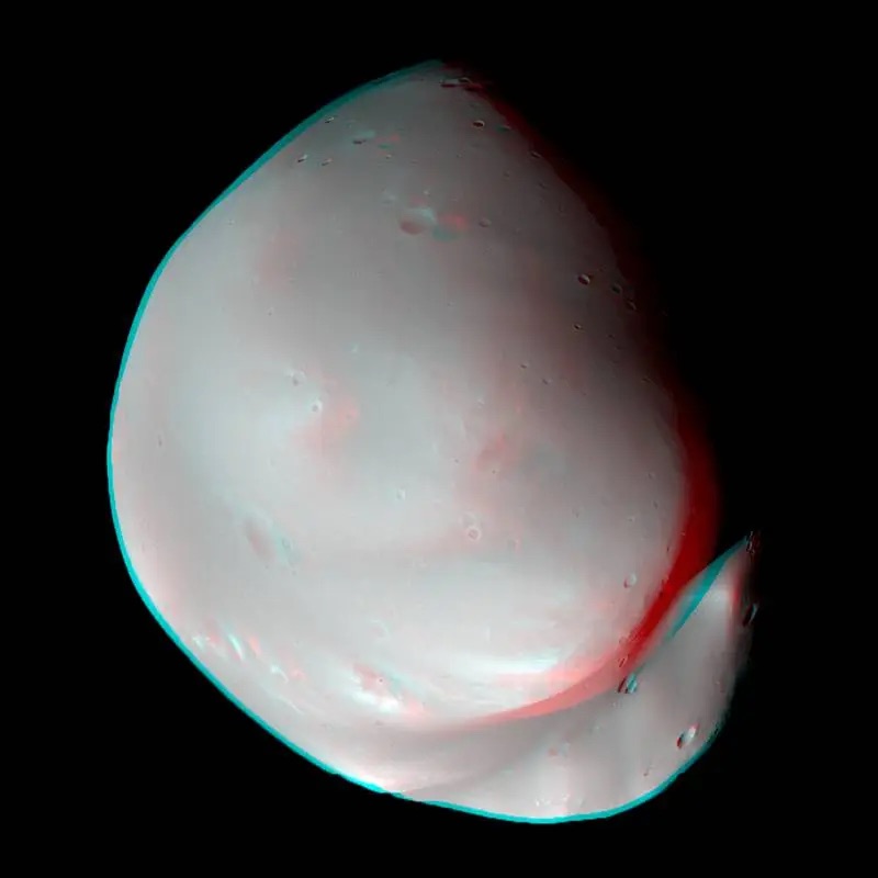 Фотография спутника Марса Деймоса. Миссия Эмирейтс на Марс.