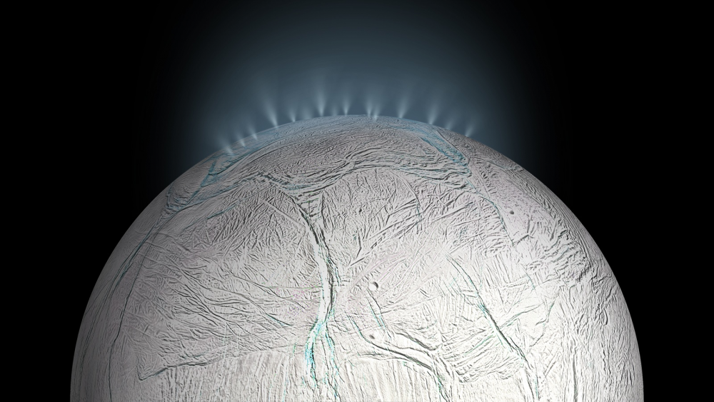 Ледяной спутник Сатурна Энцелад распыляет многообещающий шлейф