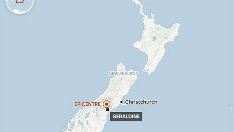 Сильное землетрясение M6.0 произошло в центре Южного острова Новой Зеландии – пострадавших и значительных разрушений нет