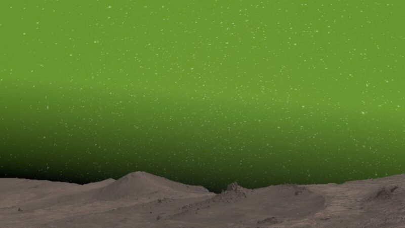 Загадочное зеленое свечение в небе Марса запечатлел орбитальный аппарат