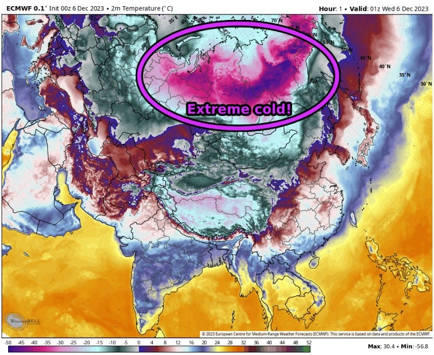 Самое холодное начало зимы в России за последние десятилетия: в некоторых районах Сибири наблюдаются экстремальные холода ниже минус 70 градусов по Цельсию