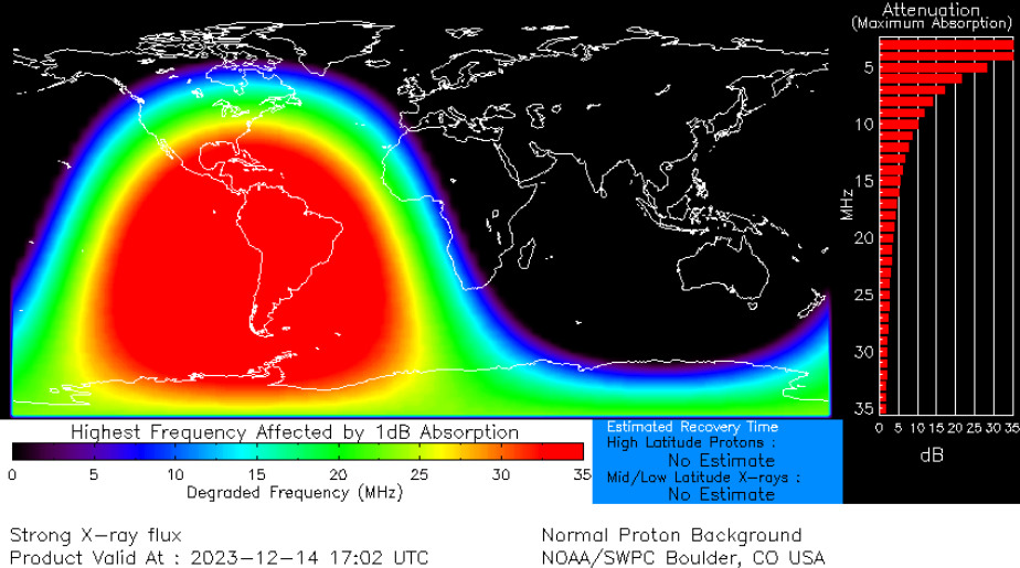 карта затемнения самая сильная вспышка текущего солнечного цикла 17 декабря