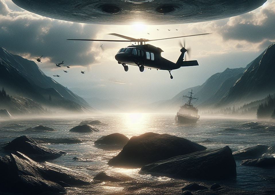 Таинственные черные вертолеты обнаружили сбитый НЛО вблизи Аляски