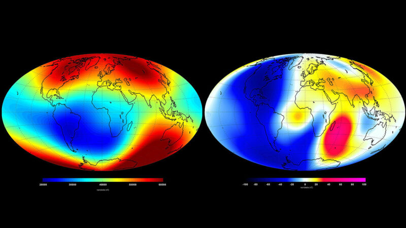 Изменяющееся, нерегулярное магнитное поле Земли вызывает головную боль у полярной навигации.