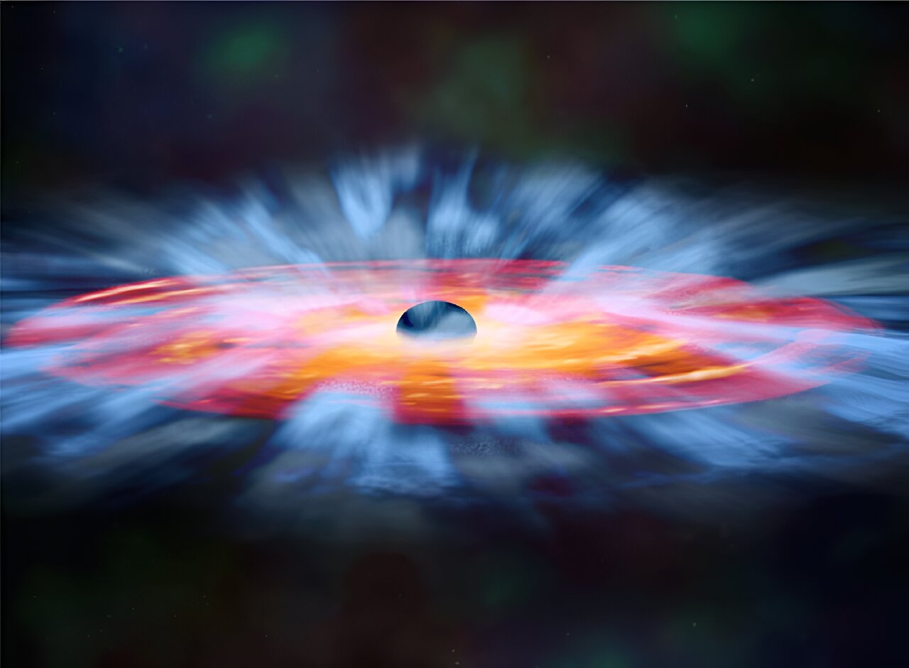Ветер от черных дыр может влиять на развитие окружающих галактик