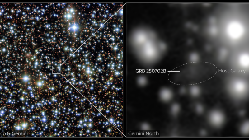 Загадочная вспышка из пылевой бездны: Астрономы наблюдают уникальный гамма-взрыв
