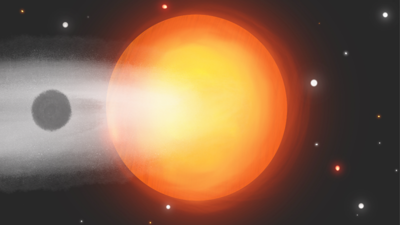 Супер-пухлая экзопланета «сдувается»: телескоп Джеймс Уэбб зафиксировал мощную утечку гелия