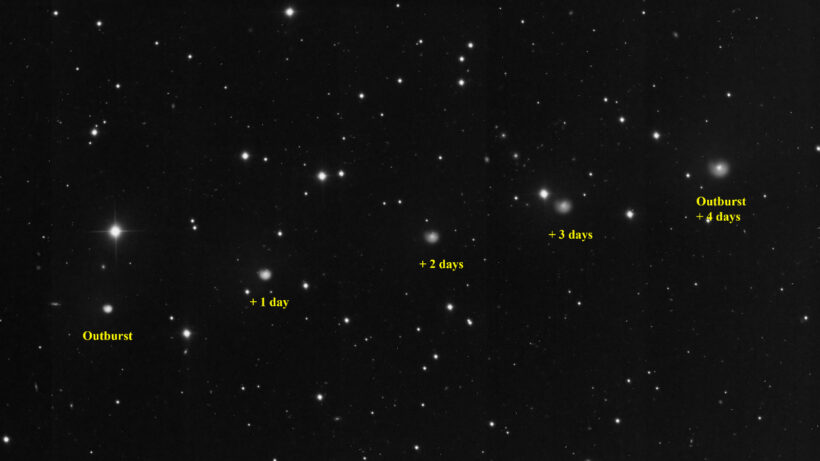 Призрак из льда: загадочная спираль проснулась на вулканической комете после мощнейшего взрыва