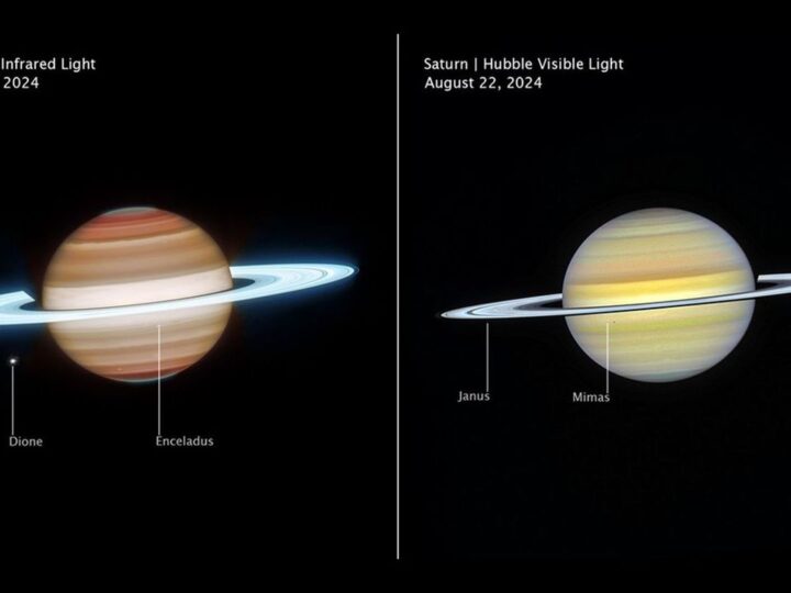 Двойной взгляд на гиганта: телескопы «Хаббл» и «Уэбб» раскрывают тайны атмосферы Сатурна